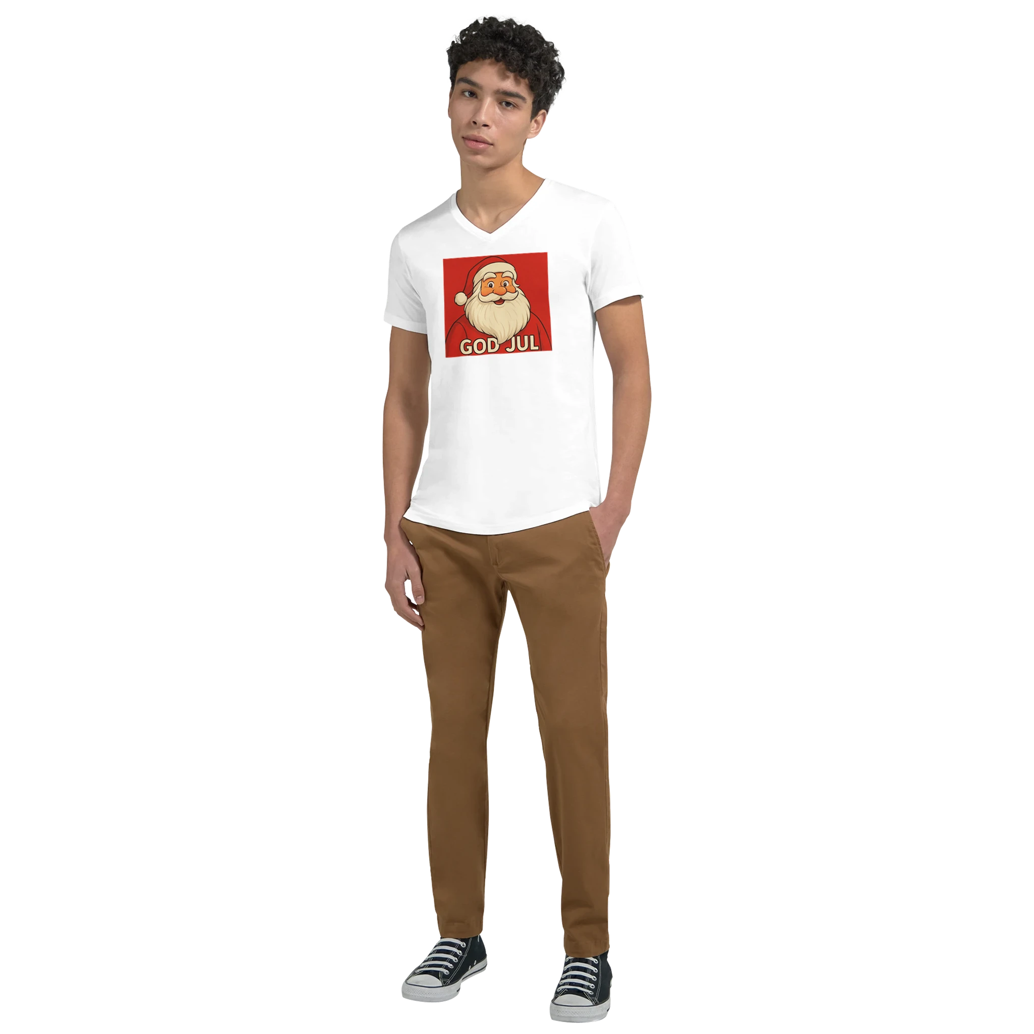 Premium Unisex V-Neck T-shirt White