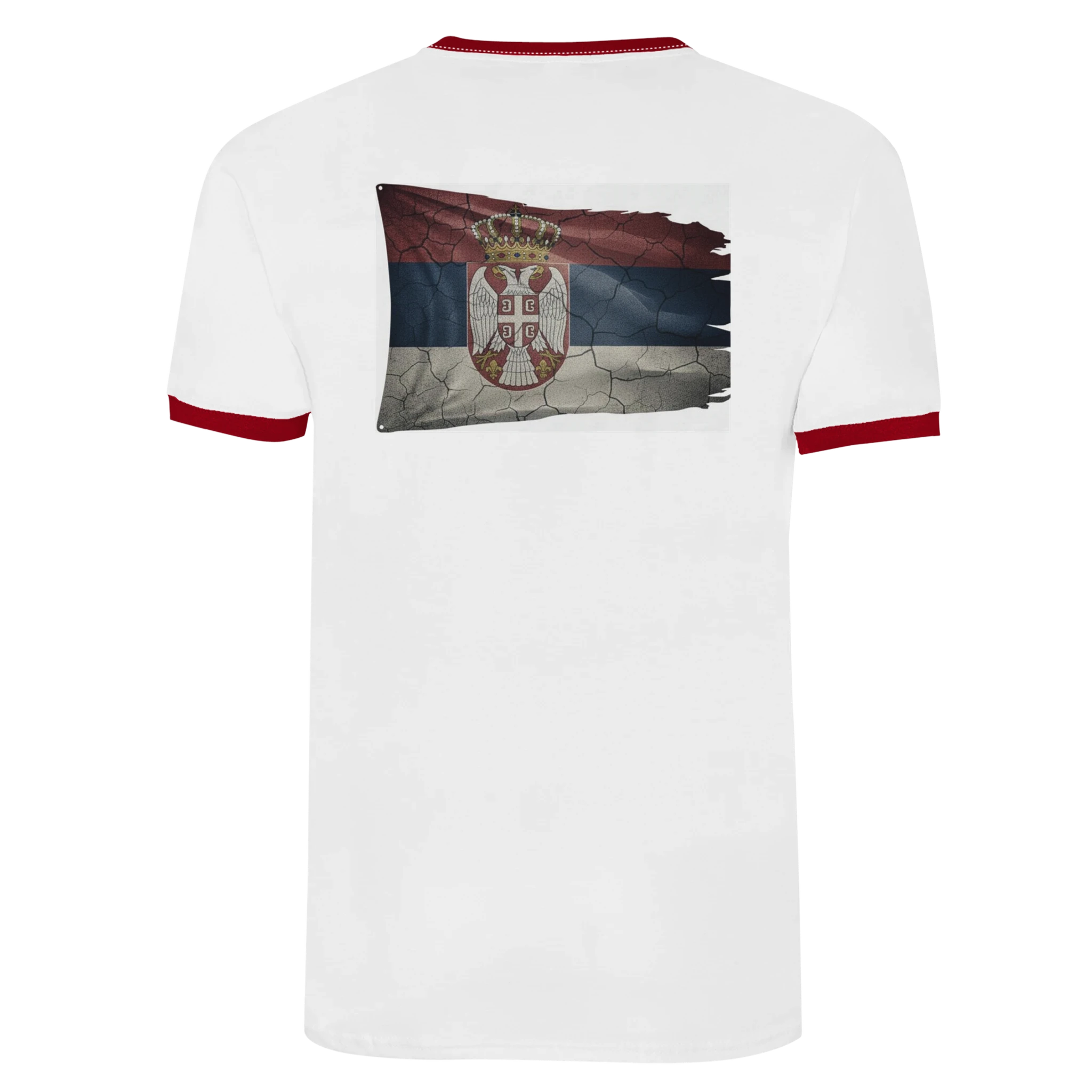 Unisex Ringer T-shirt White and Red