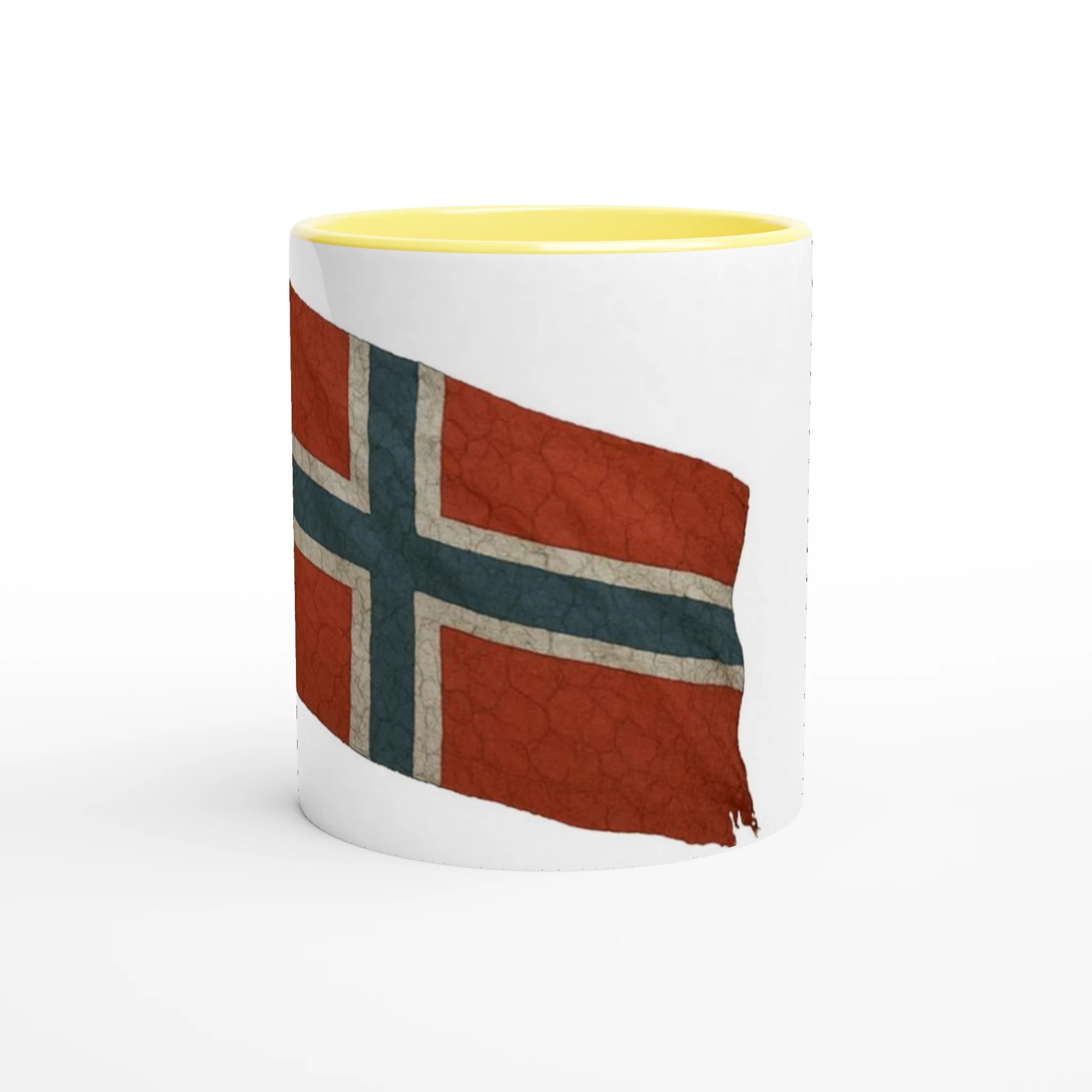 White 11oz Ceramic Mug with Color Inside Ceramic Yellow