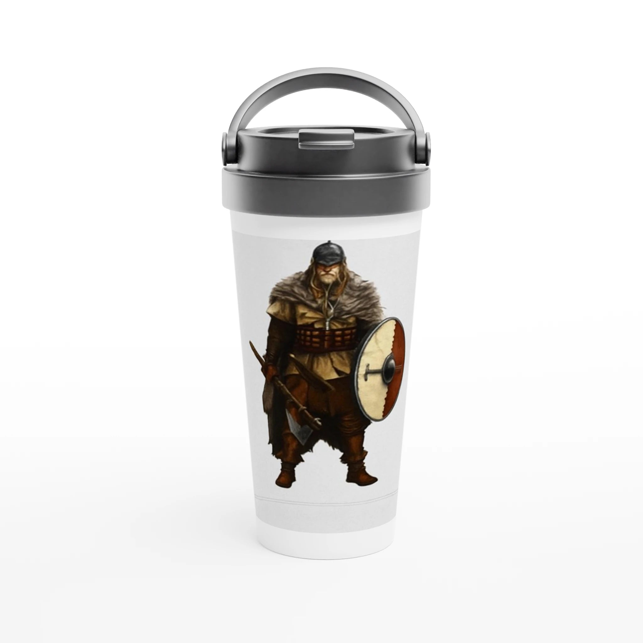 White 15oz Stainless Steel Travel Mug