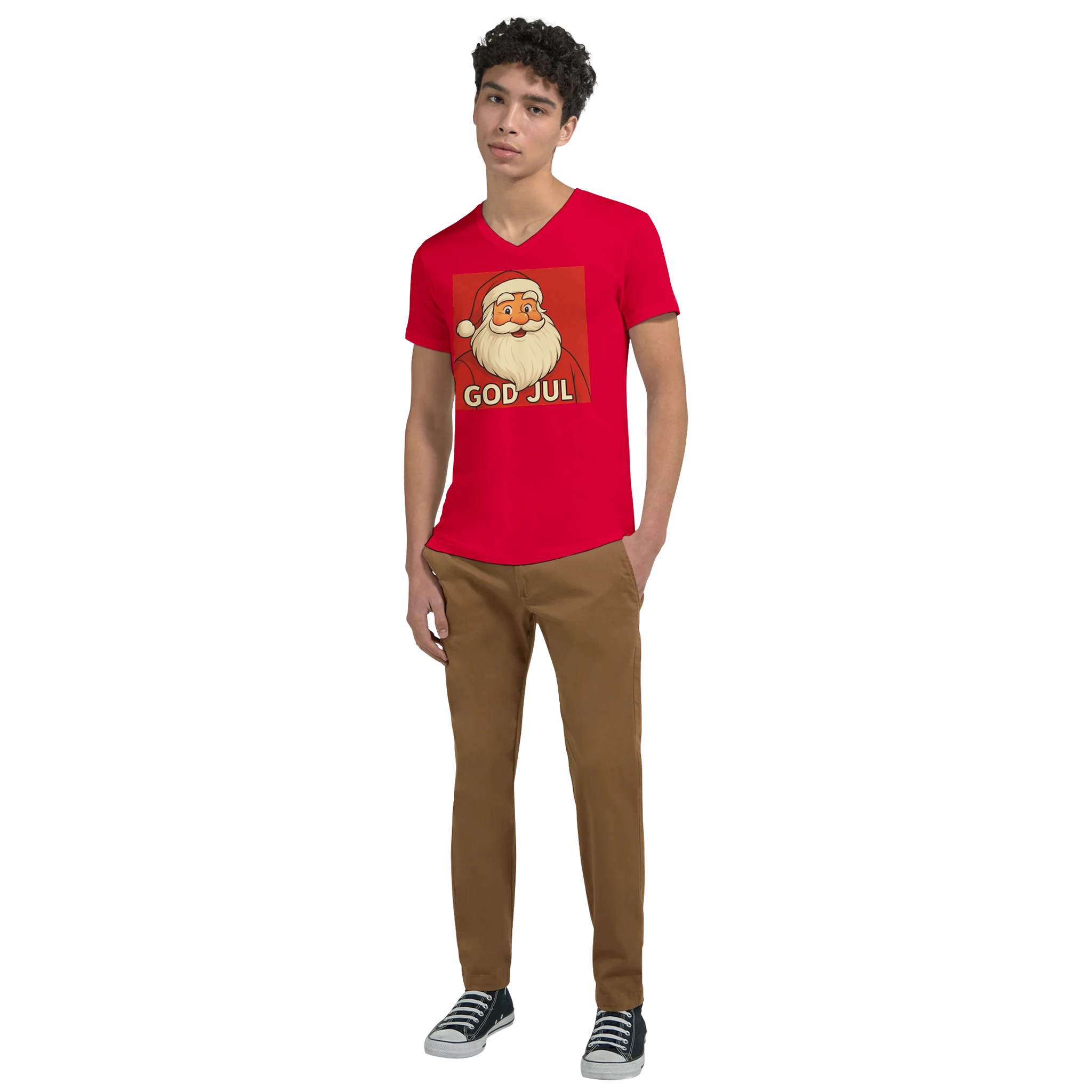 Premium Unisex V-Neck T-shirt Red