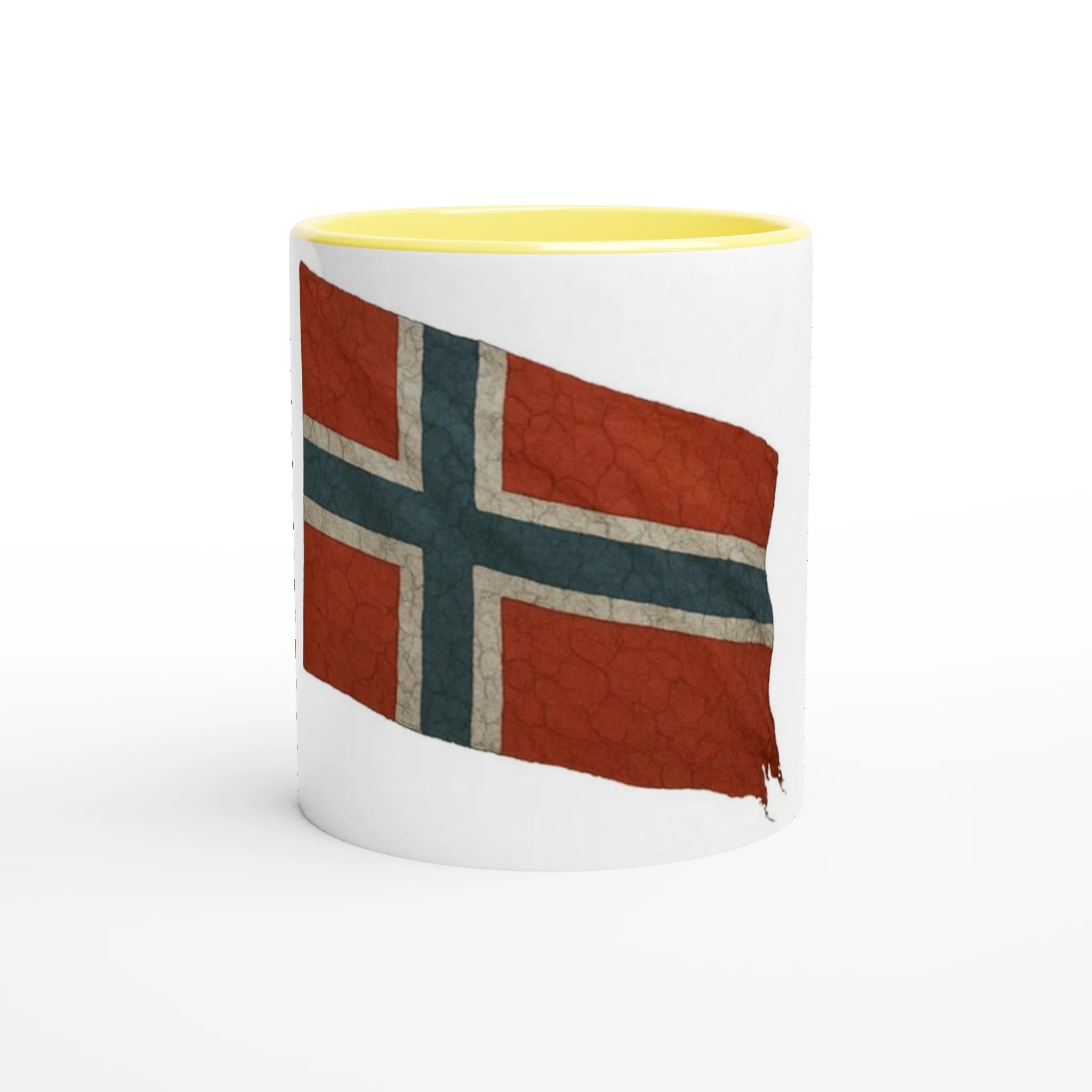 White 11oz Ceramic Mug with Color Inside Ceramic Yellow