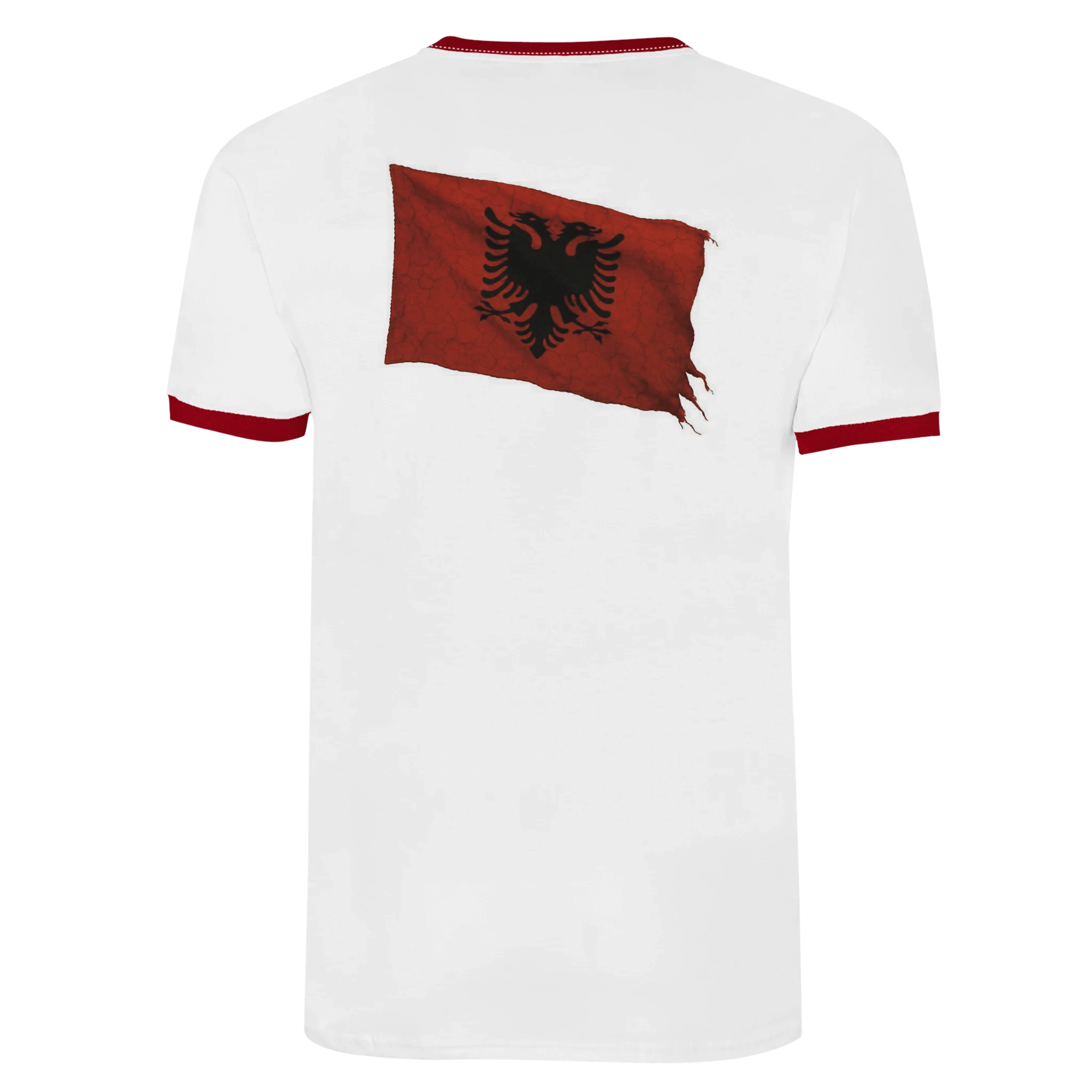 Unisex Ringer T-shirt White and Red