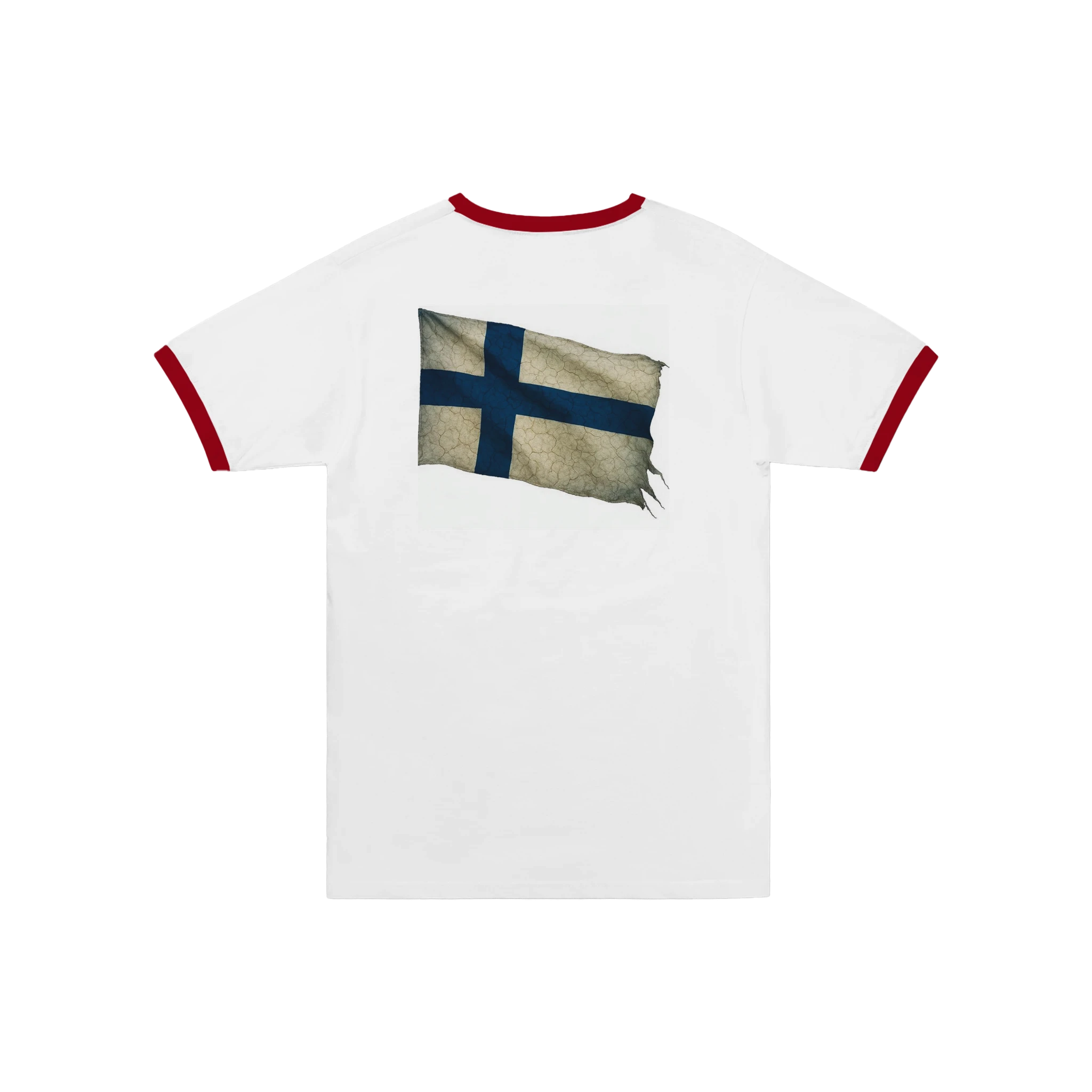 Unisex Ringer T-shirt White and Red