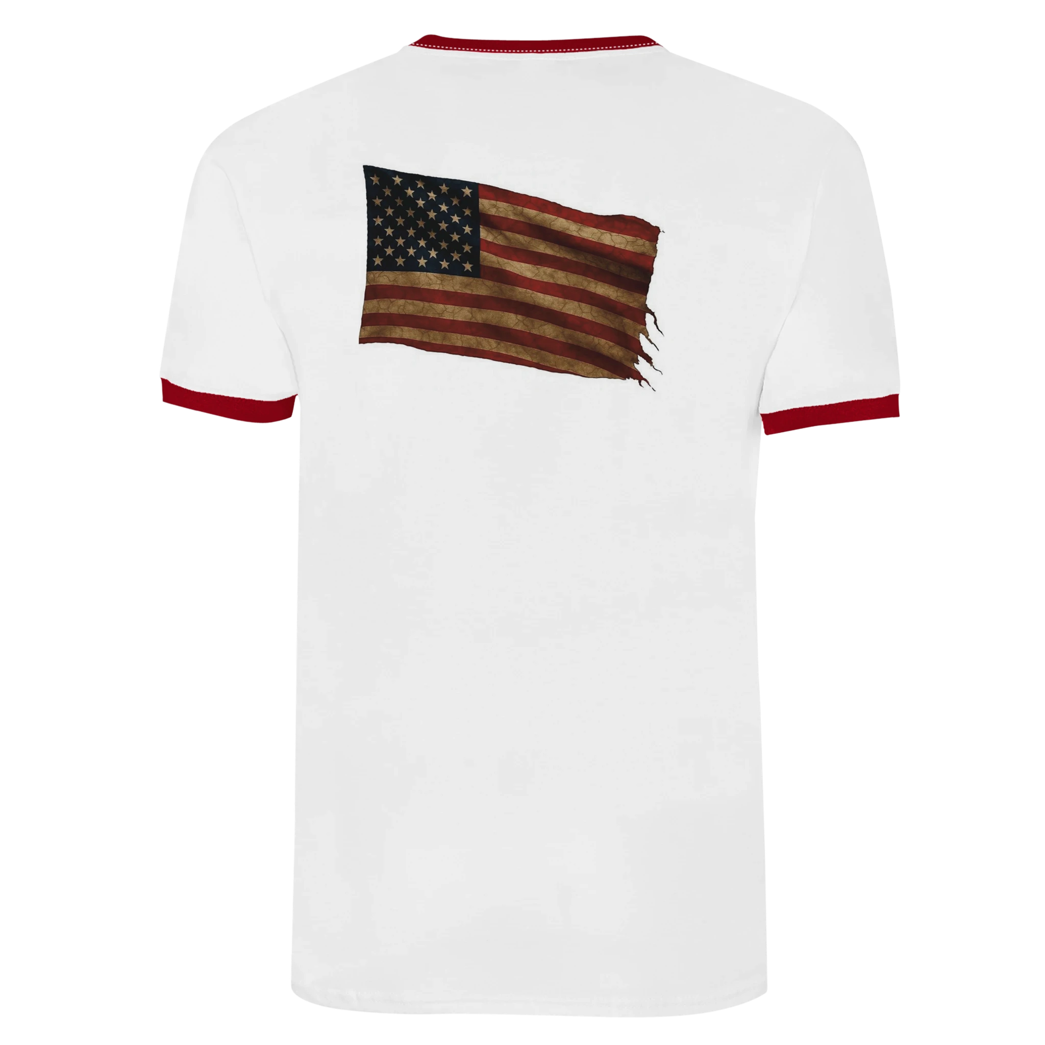 Unisex Ringer T-shirt White and Red