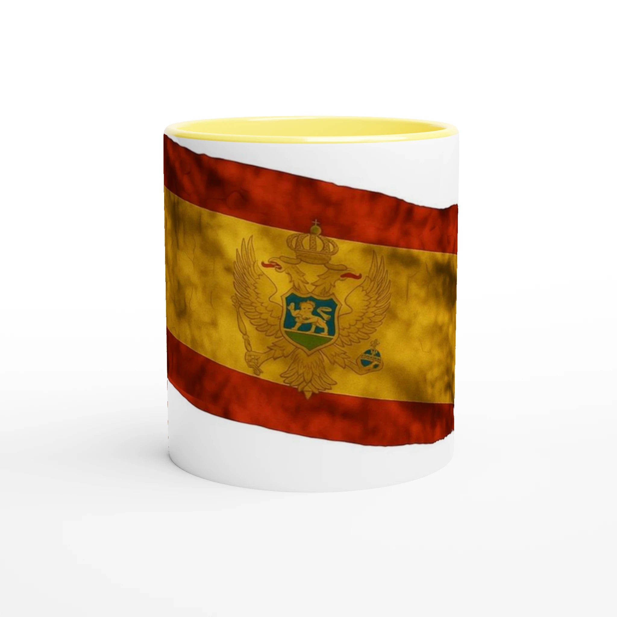 White 11oz Ceramic Mug with Color Inside Ceramic Yellow