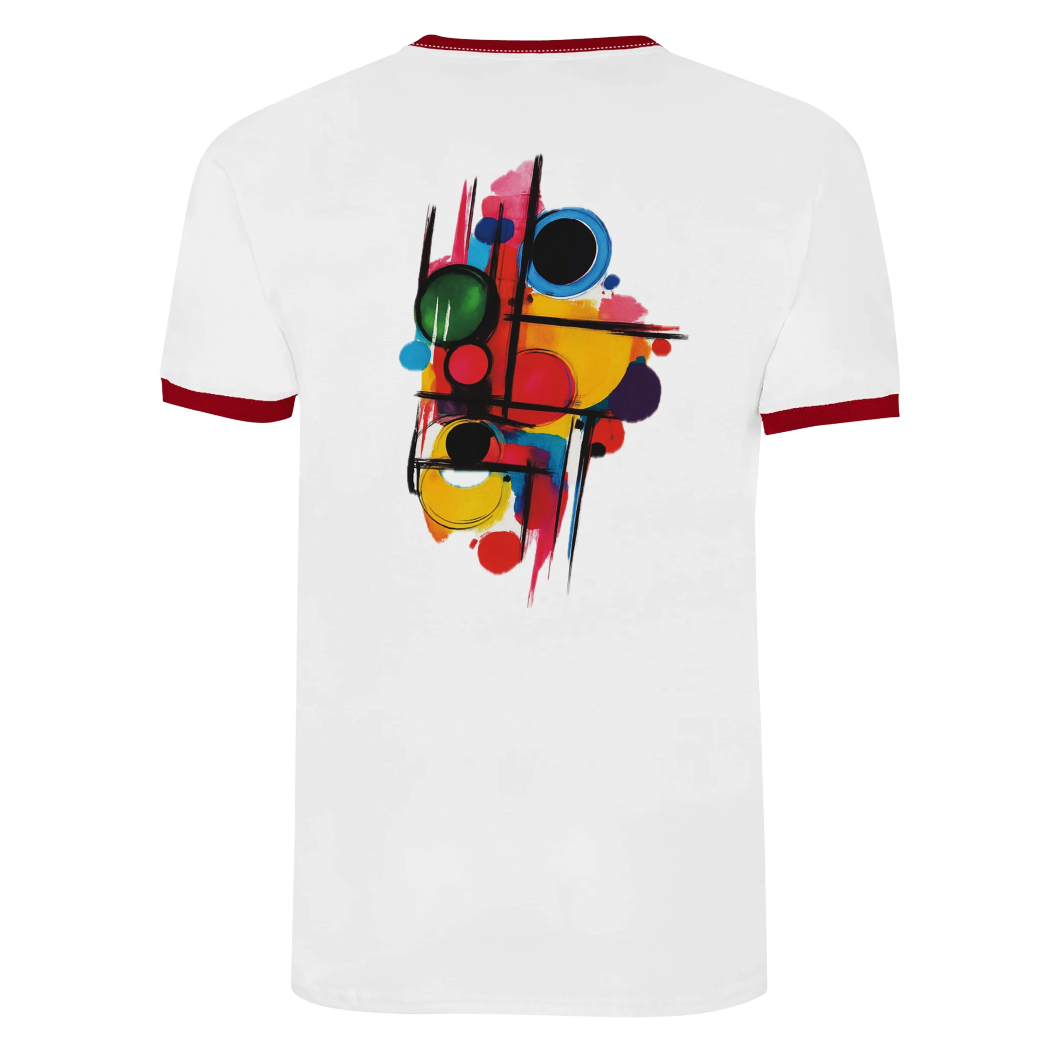 Unisex Ringer T-shirt White and Red