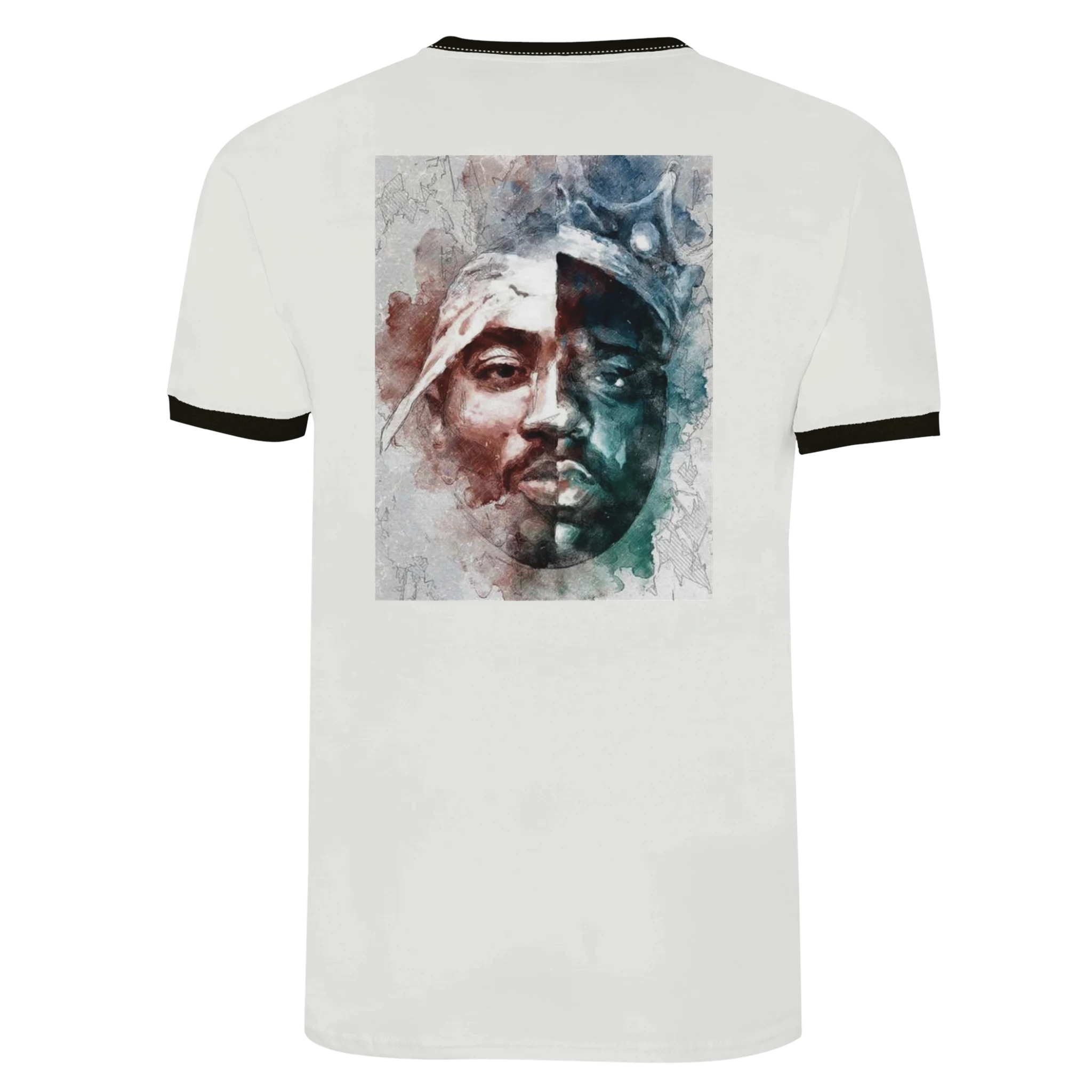 Unisex Ringer T-shirt White and Black