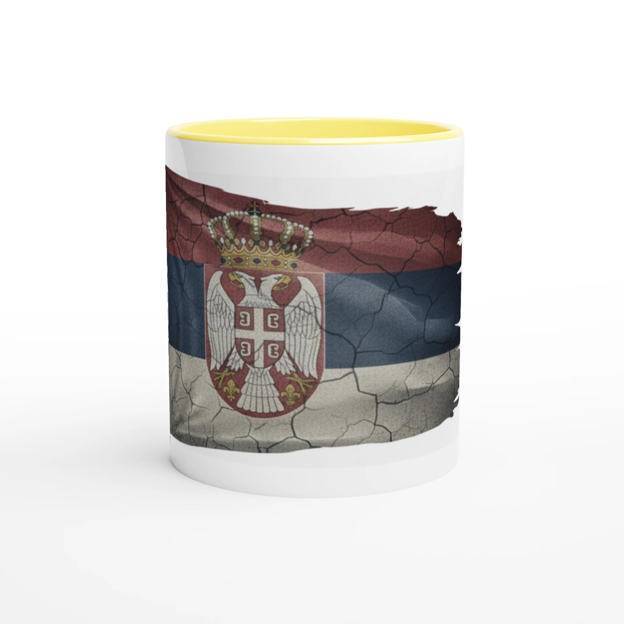 White 11oz Ceramic Mug with Color Inside Ceramic Yellow