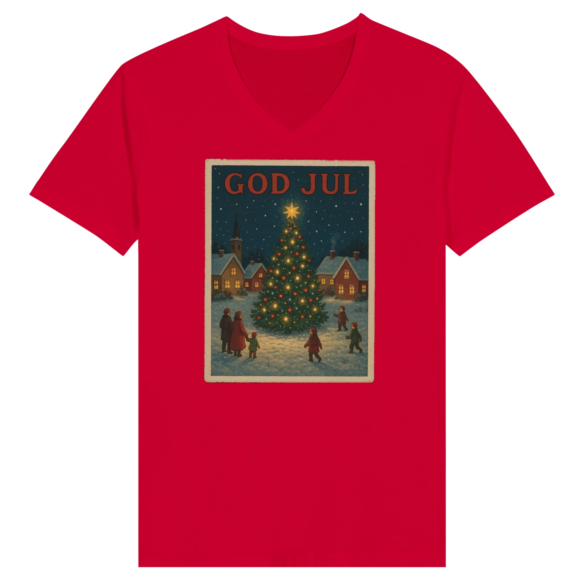 Premium Unisex V-Neck T-shirt Red