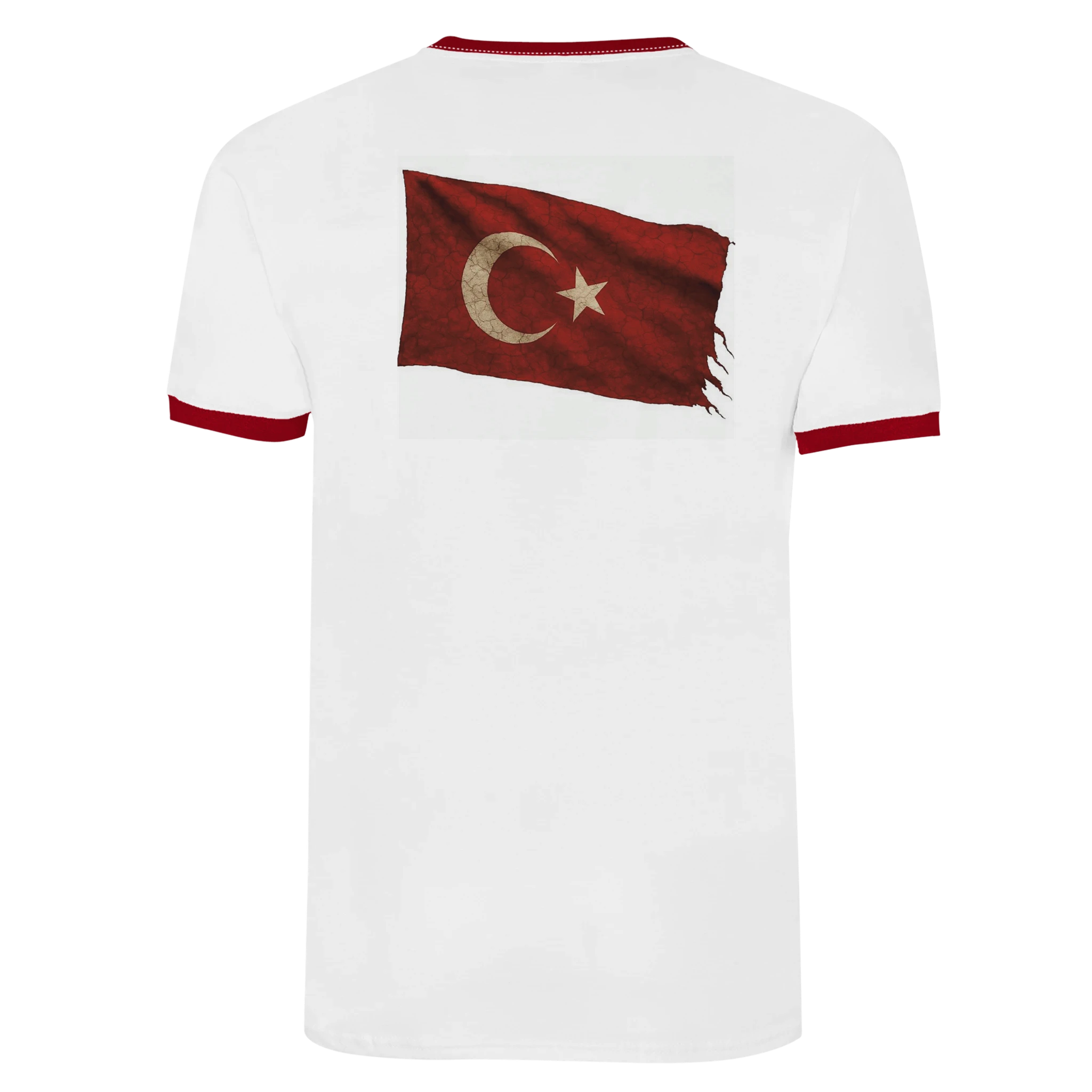 Unisex Ringer T-shirt White and Red