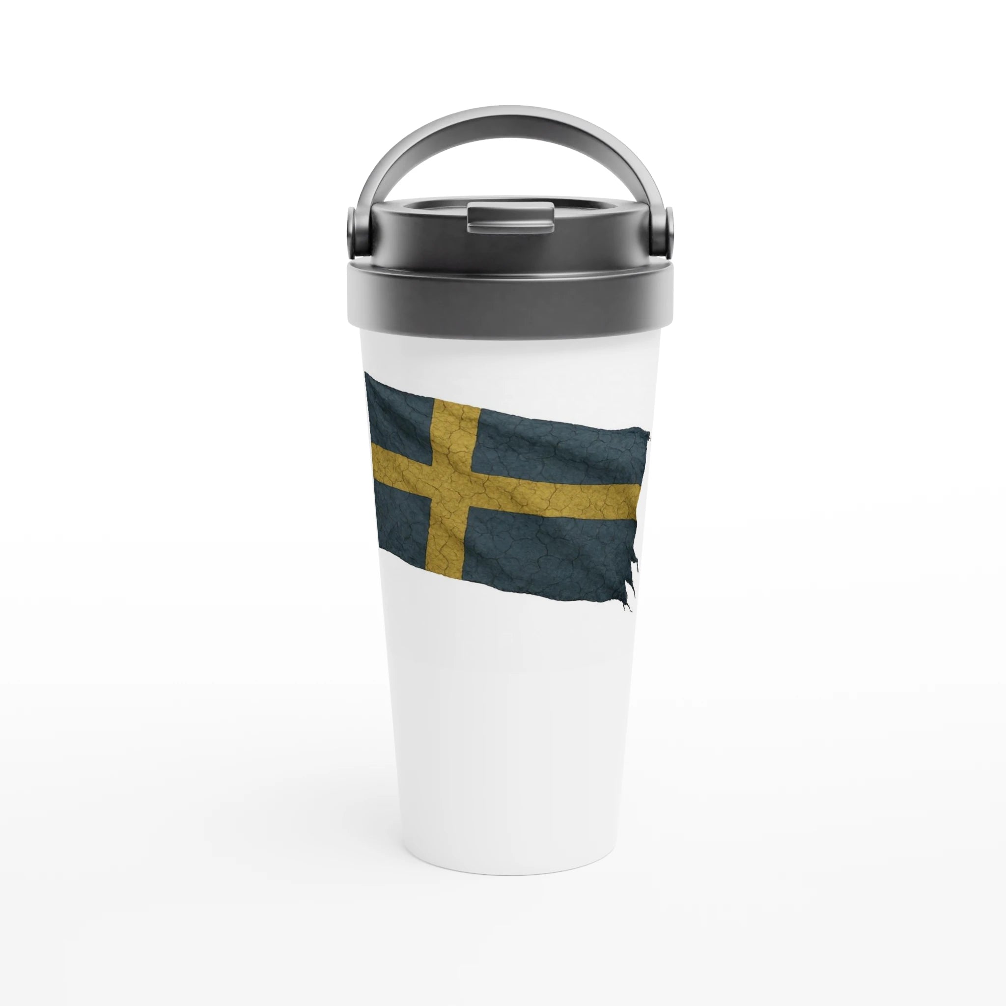 White 15oz Stainless Steel Travel Mug