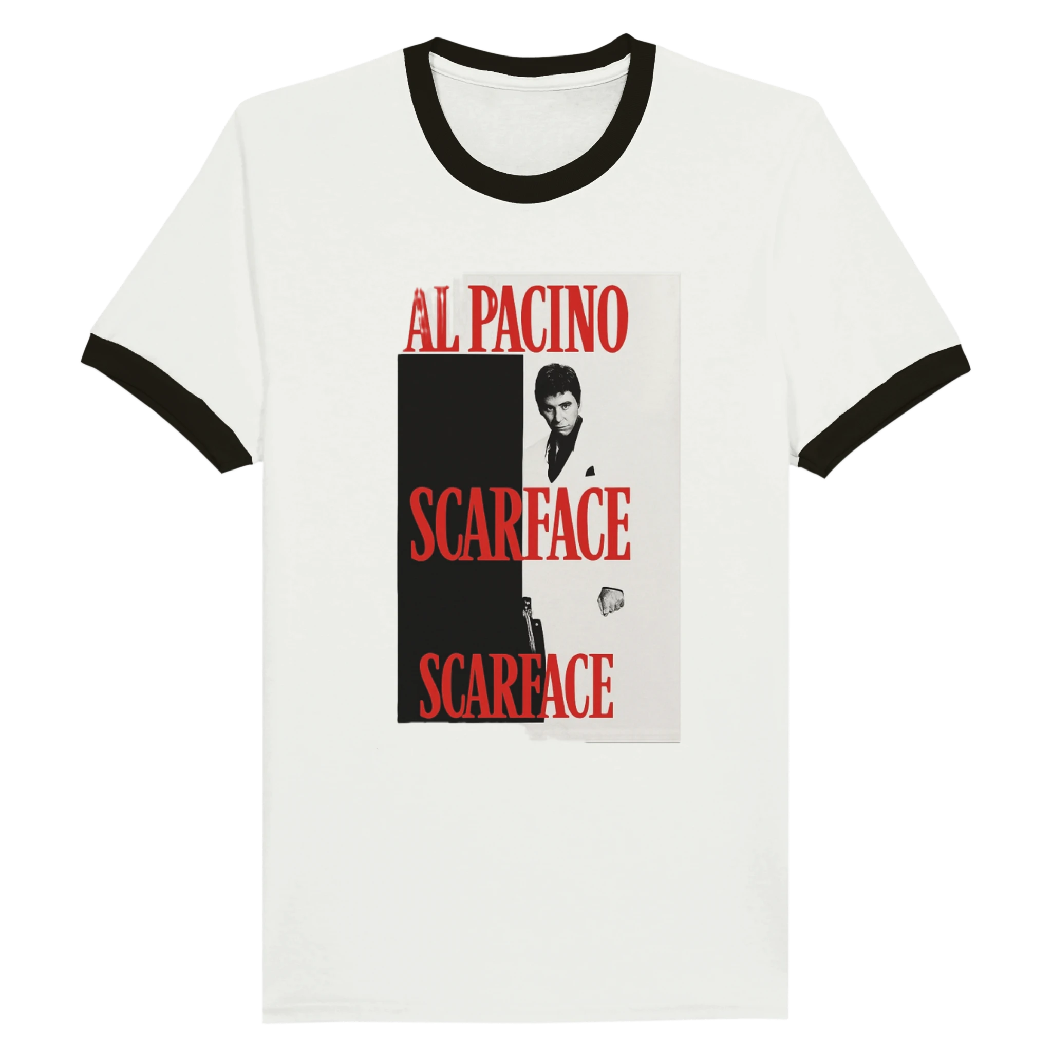 Unisex Ringer T-shirt White and Black