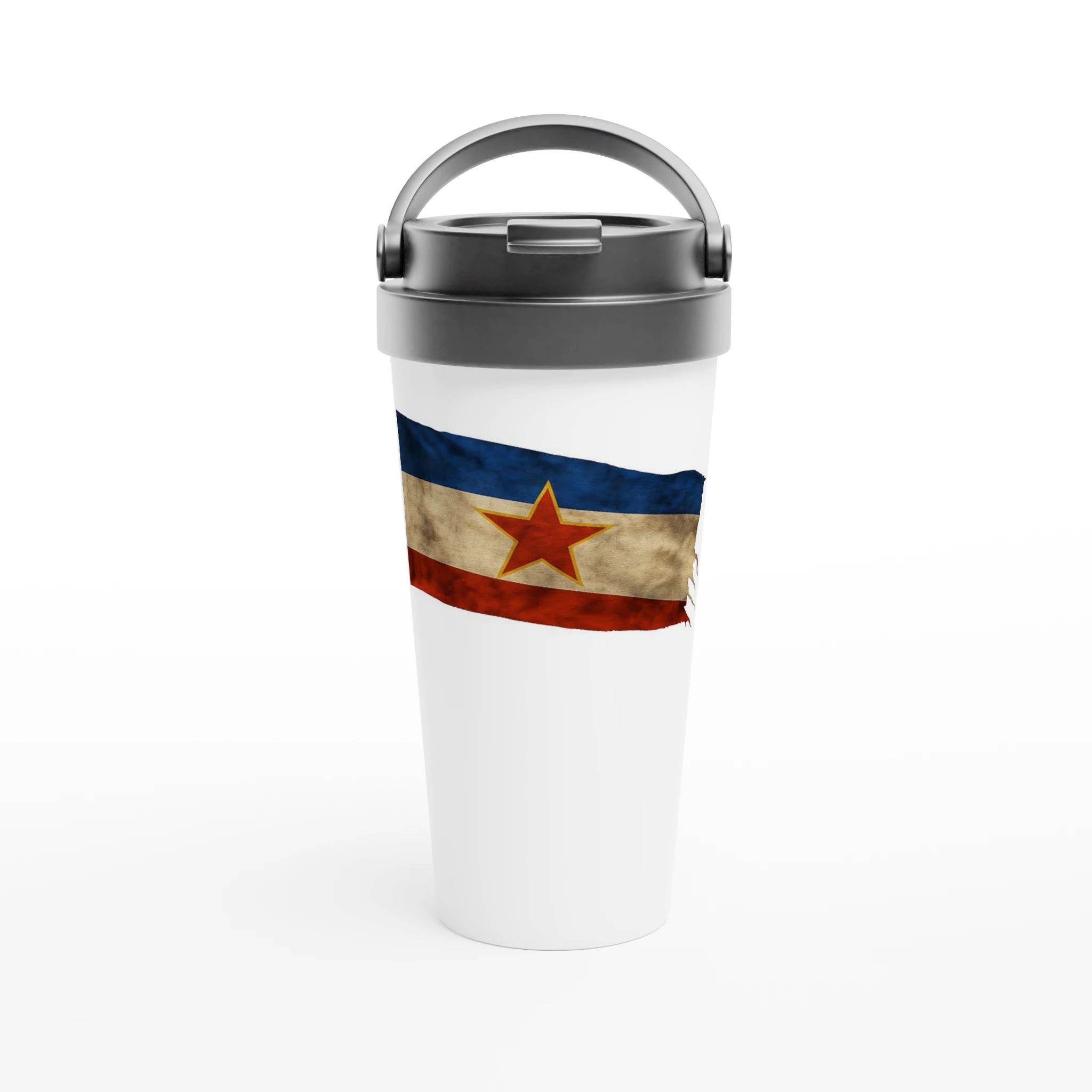 White 15oz Stainless Steel Travel Mug