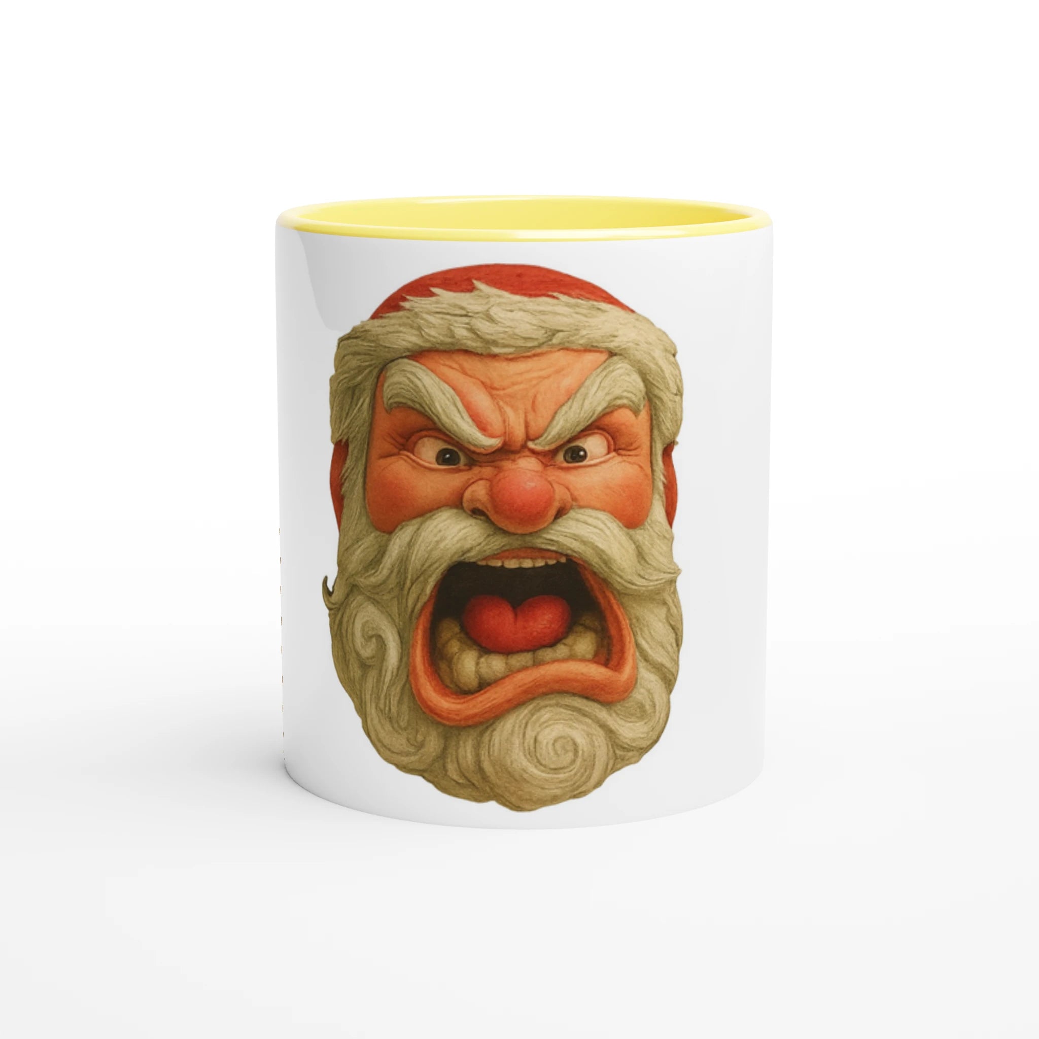 White 11oz Ceramic Mug with Color Inside Ceramic Yellow