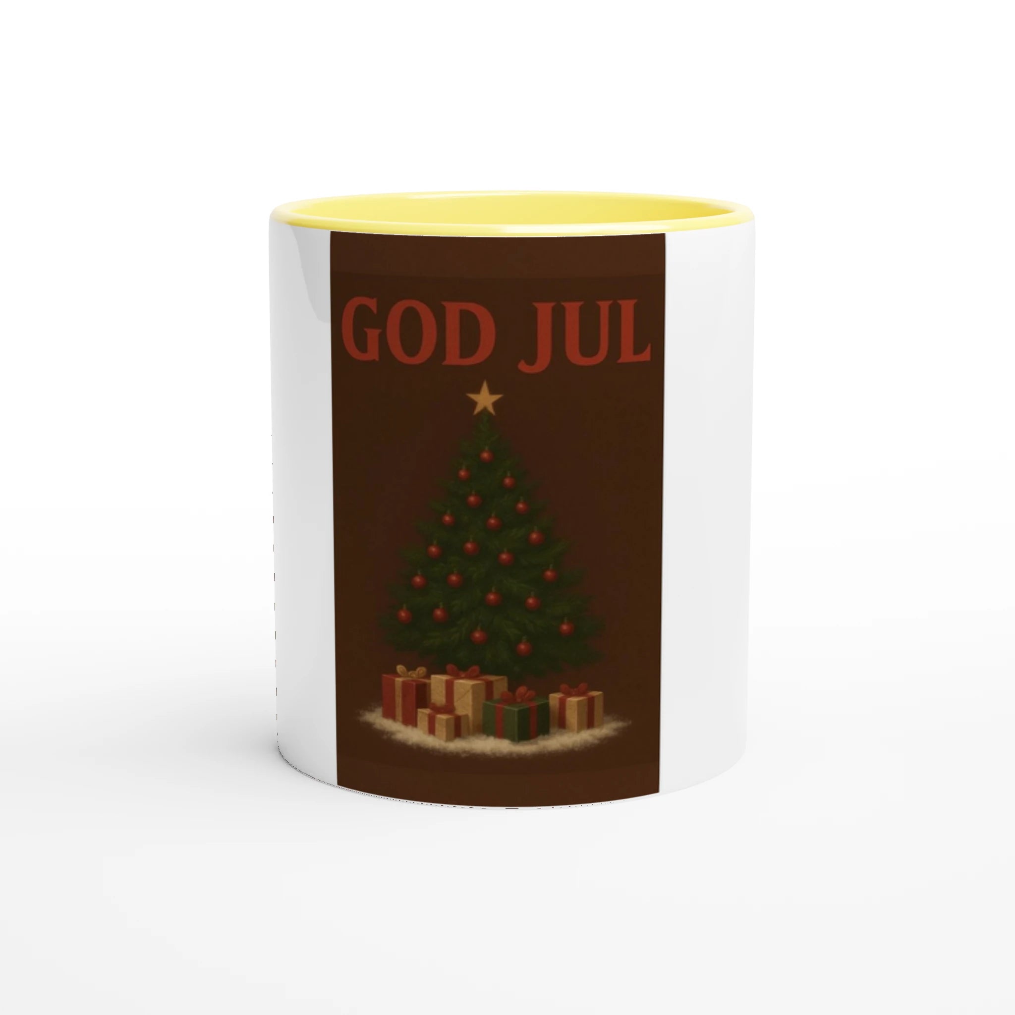 White 11oz Ceramic Mug with Color Inside